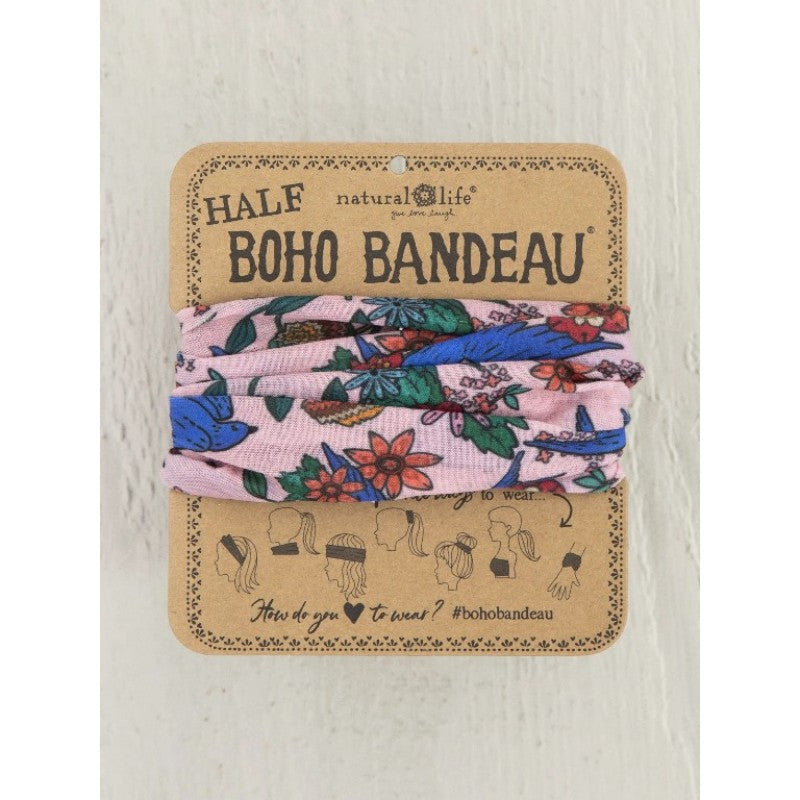 Boho Bandeau Half Swallows Light Pink