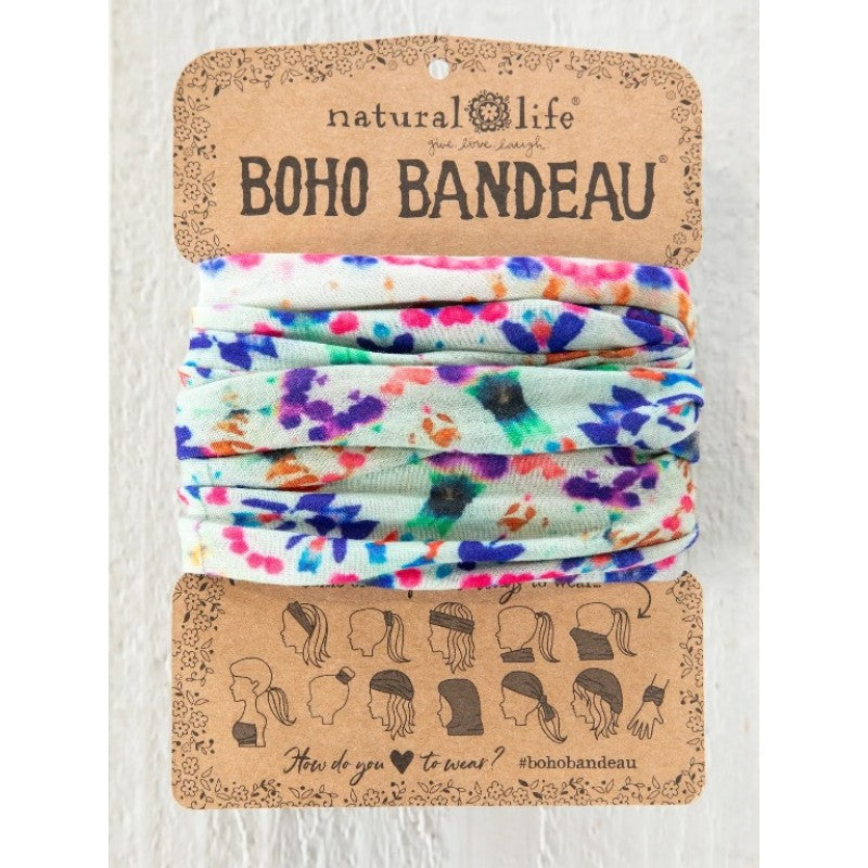 Boho Bandeau Dark Cream Tie Dye