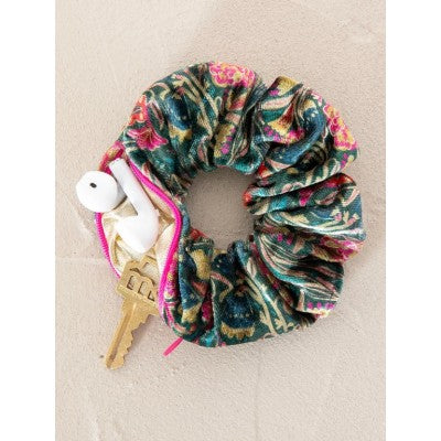 Hideaway Scrunchie - Green Floral