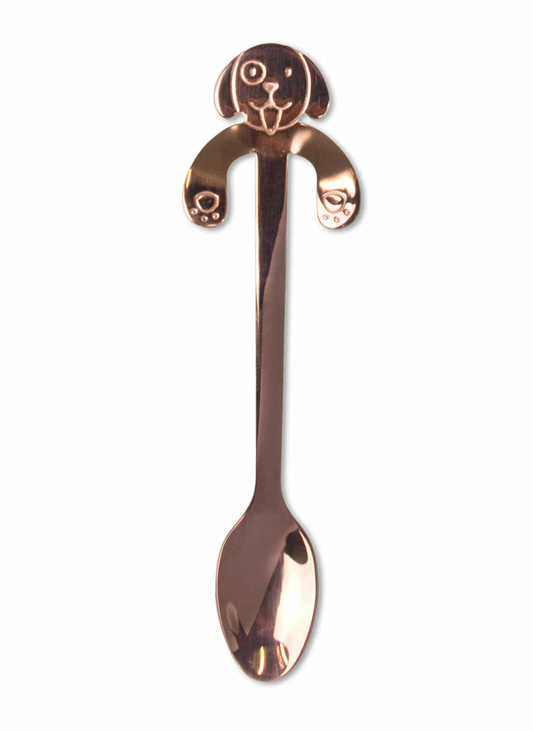 Sentimental Funny Hanging Cup Tea Spoon -  Dog Rose Gold