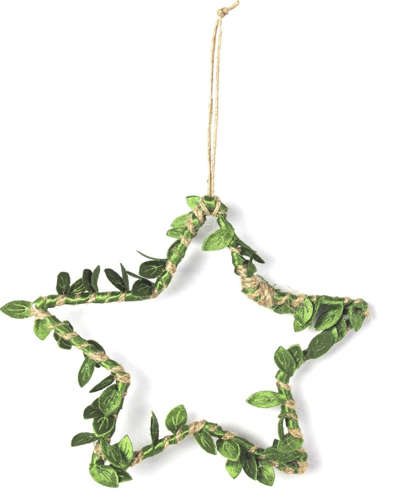 Jute Star - Green Leaves 13x13cm