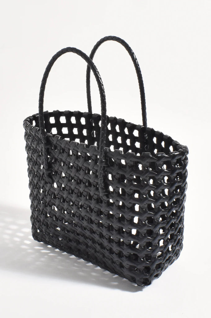 Nadia Small Picnic Weave Basket - Black