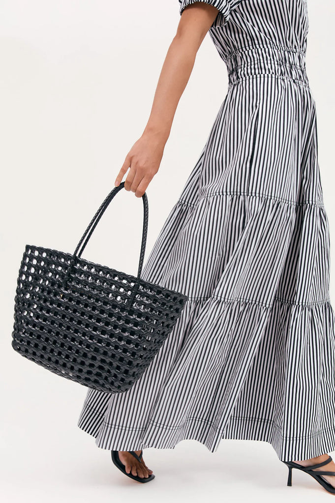 Norah Picnic Weave Large Basket - Black