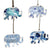 Blue & White Palm Print Hanging Elephant - Assorted Print