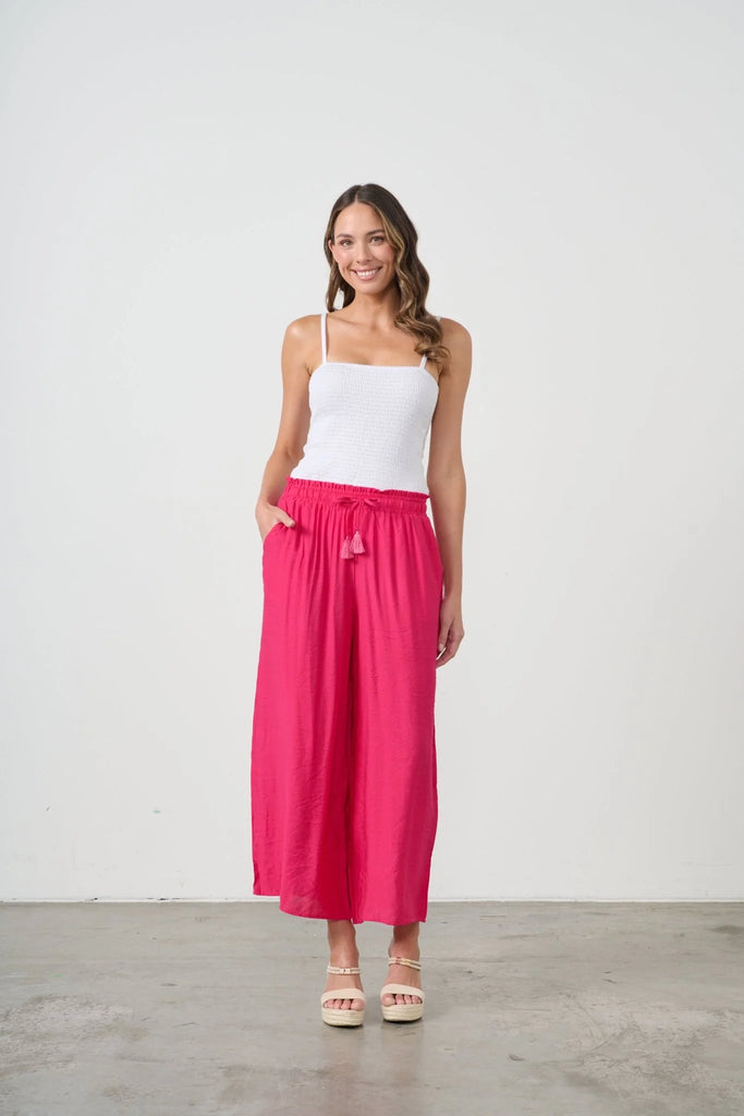 Wide Leg Pant By Caju - Hot Pink