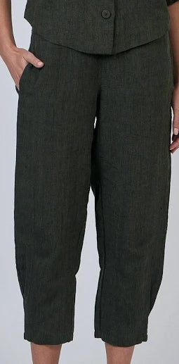 Relaxed Leg Linen Pant Naturals By O&J - Licorice
