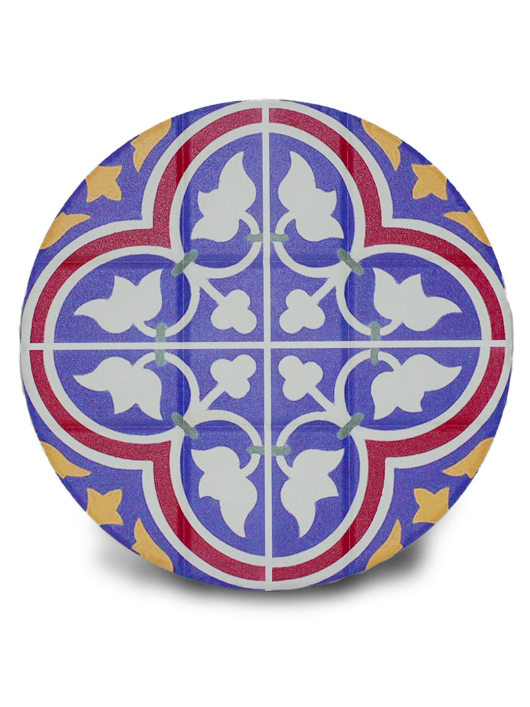 Kitchen Trivet Spanish Tile Floral Mauve Ceramic