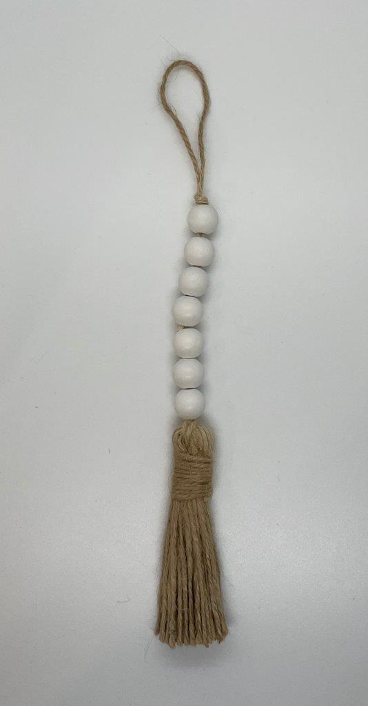 Wood Beads White Garland