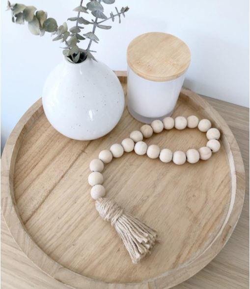 Natural Wood Beads Loop