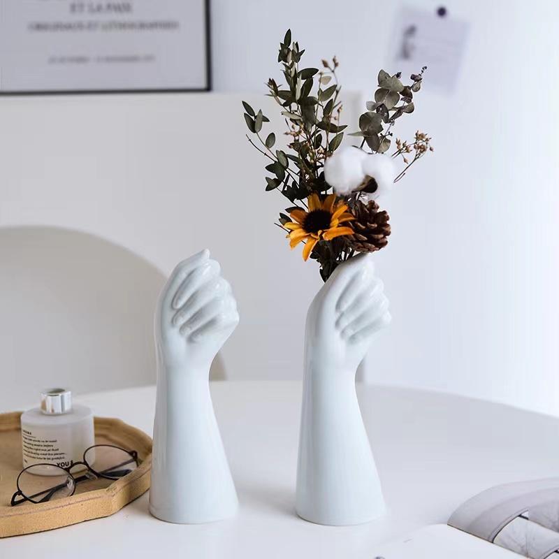 Hand Vase - White