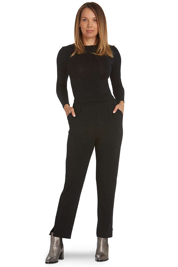 Tani Long Sleeve High Neck Top - Black