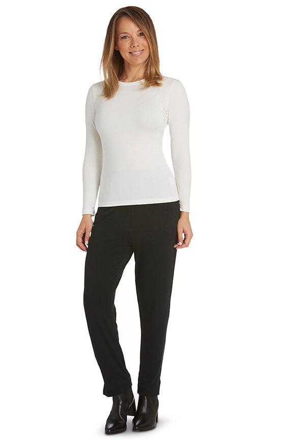 Tani Long Sleeve High Neck Top - White