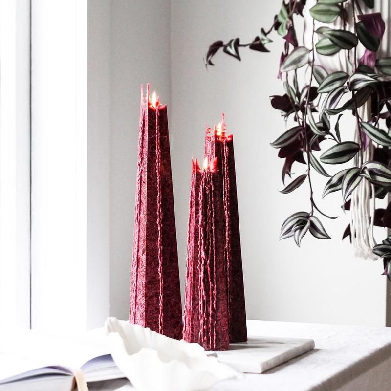 Icicle Candle Dark Red - Red Currant