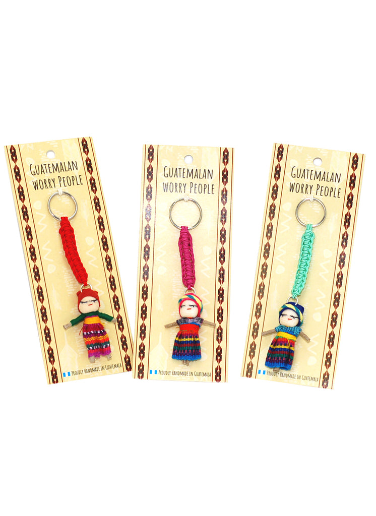 Guatemalan Worry Doll Key Ring - Assorted
