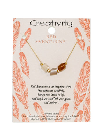 Harmony Stone Necklace - Creativity - Red Aventurine