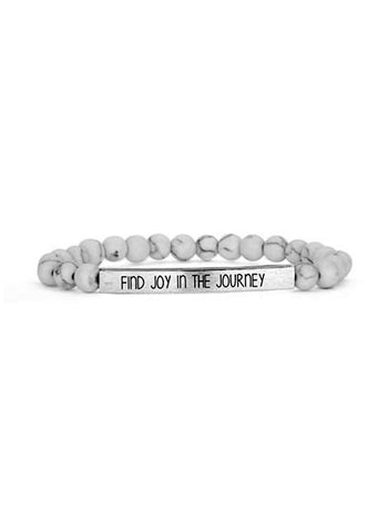 Gemstone Inspirational Bar Bracelet - Find The Joy In The Journey