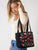 Embroidered Corduroy Tote - Black