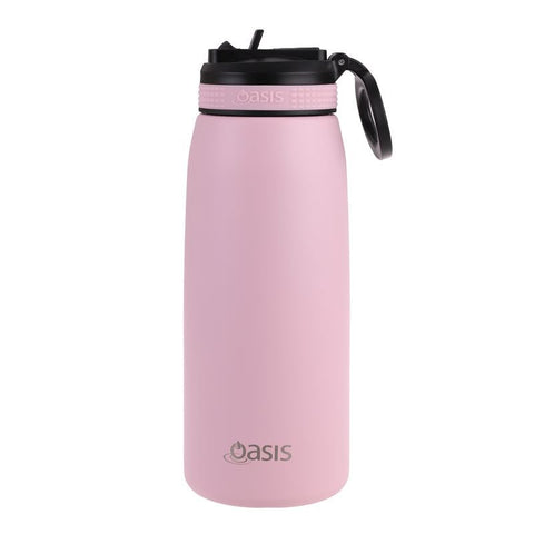 Oasis Insulated Sports Bottle WIth Straw - Carnation