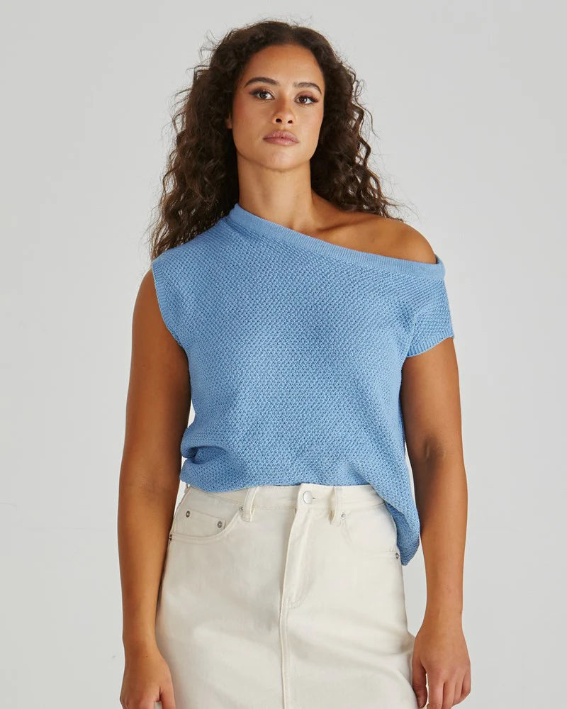 Jaci Knit Top By Sass - Blue