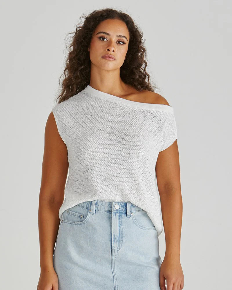 Jaci Knit Top By Sass - White