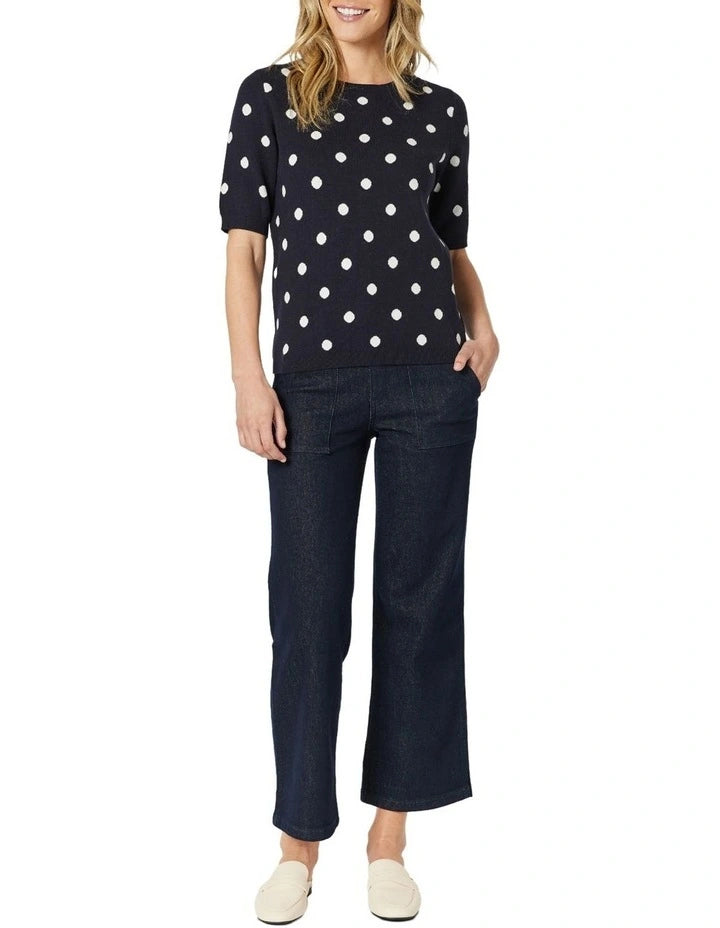 Hudson High Rise Wide Leg Jean By Gordon Smith - Dark Denim