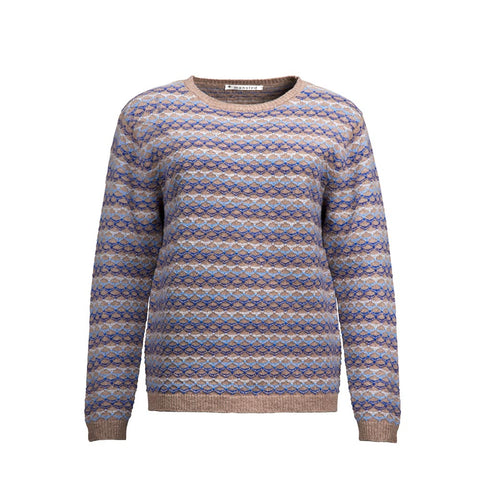 Laila Lambswool Scallop Crew By Mansted - Mushroom