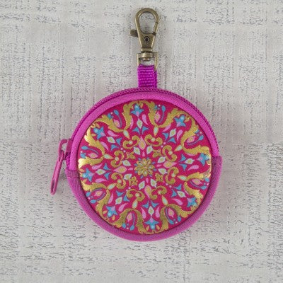 Ear Bud Pouch - Pink Gold Mandala