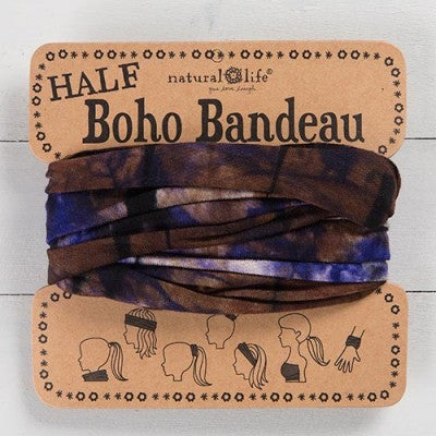 Half Boho Bandeau - Tie Dye Purple Brown