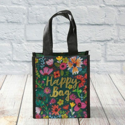 Happy Bag Small - Teal Gold Floral
