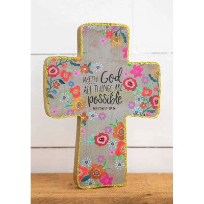 Wood Cross - With God All Things