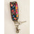 Embroidered Key Fob - Black Folk Flower