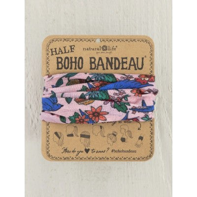 Half Boho Bandeau - Swallows Light Pink