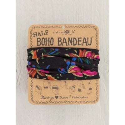 Half Boho Bandeau - Tropical Floral Black