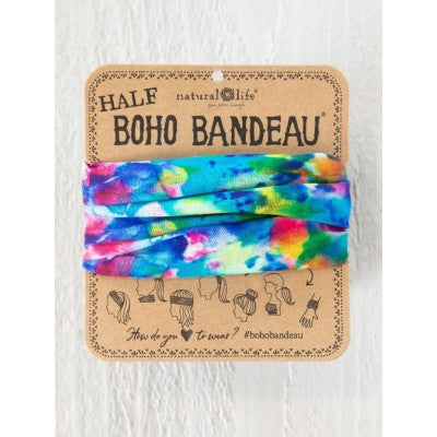 Half Boho Bandeau -  Blue Rainbow Tie Dye