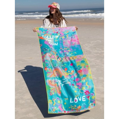 Yoga/Beach Towel - Teal Follow The Sun