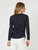 Crew Neck Cotton Rib Long Sleeve Top By Gordon Smith  - Navy