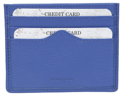 Leather Credit Card Wallet By Modapelle - Blue
