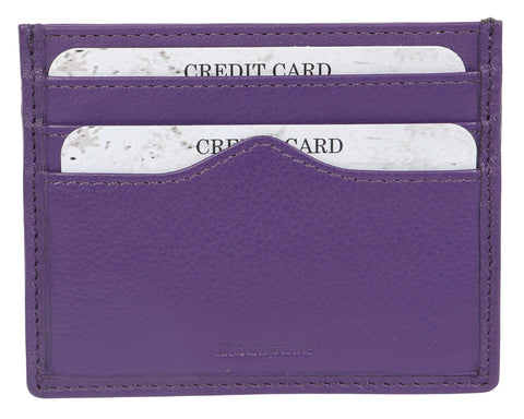 Leather Credit Card Wallet By Modapelle - Purple