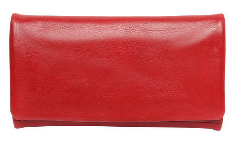 Soft Cow Leather Full Flap Wallet By Modapelle - Scarlet