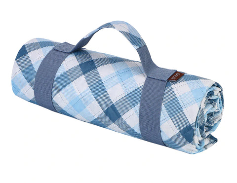 Sachi Picnic Rug - Gingham Blue/Grey