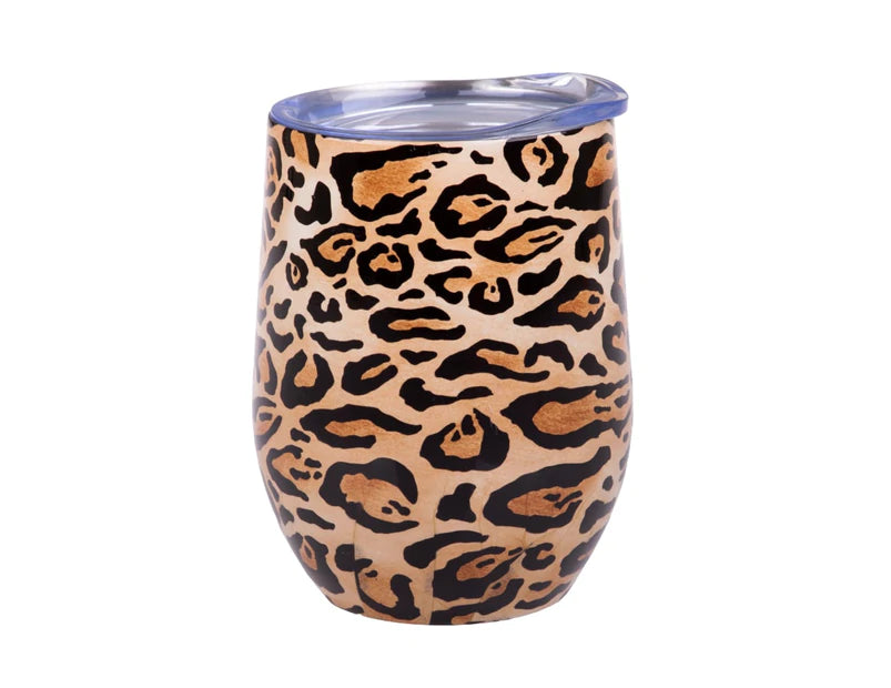 Oasis Double-Wall Insulated Wine Tumbler - 330mnl - Leopard Print