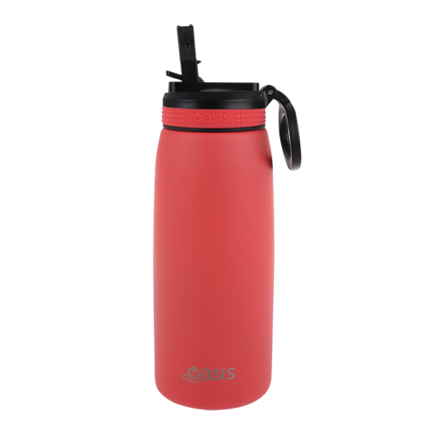 Oasis Insulated Sports Bottle With Straw - Coral