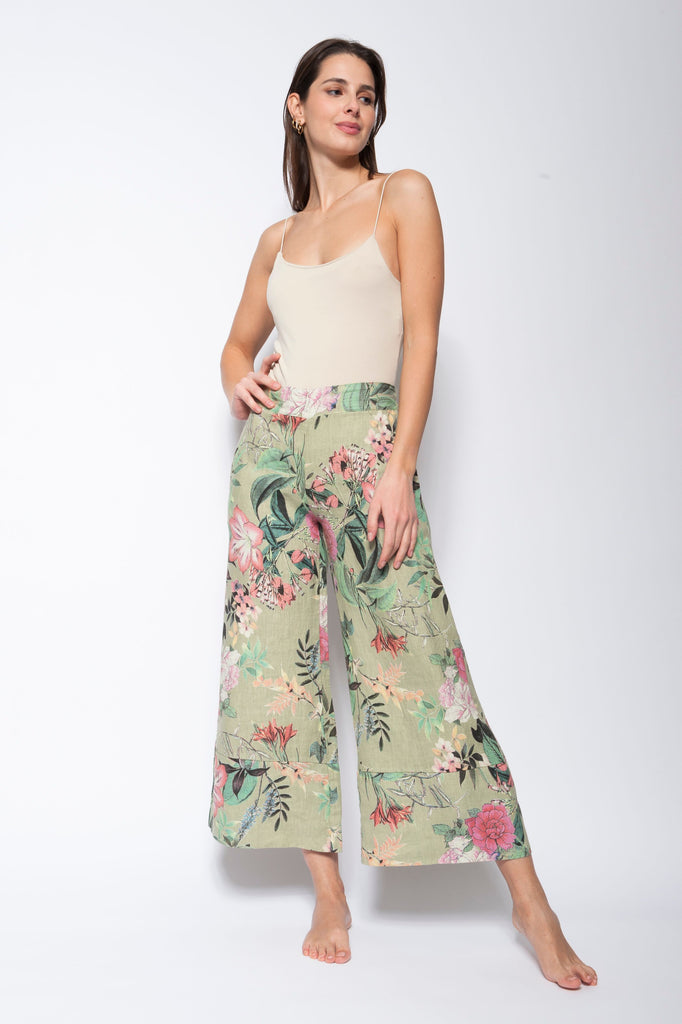 Fluid Crop Flora Pant By Blueberry - Sage