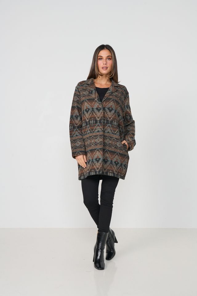 Aztec Print Coat By Caju