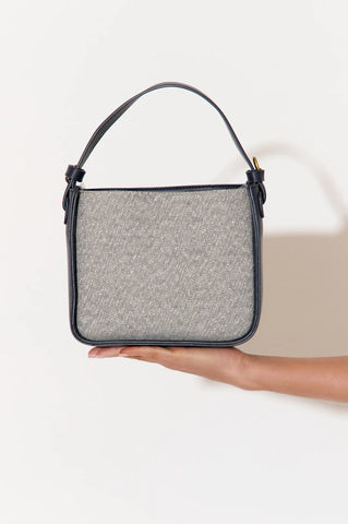 Poppi Bamboo Mini Handbag - Navy/Natural