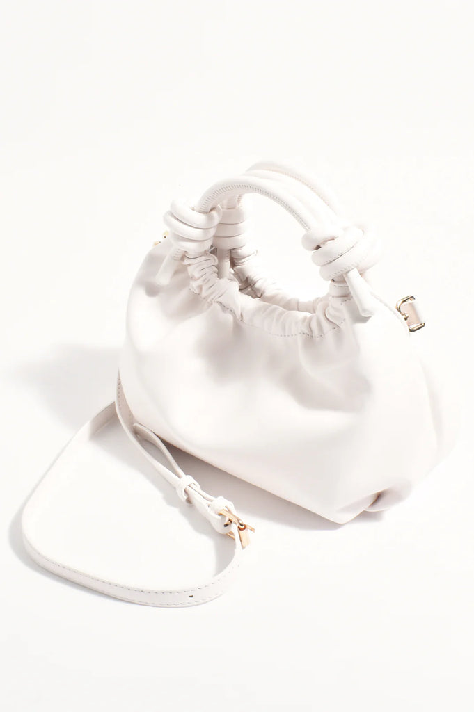 Knotted Handle Slouchy Handbag - White
