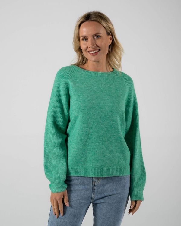 Rib Sleeve Recycled Poly Blend Drew Sweater By See Saw - Mint