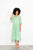 Placement Print Double Pocket Dress By Caju - Mint