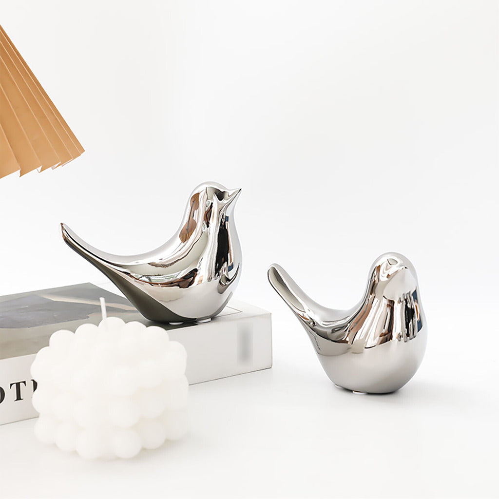 Chrome Ceramic Bird - Small