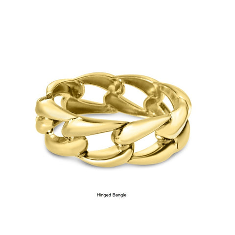 Zinc Alloy Hinged Bangle - Chain Design